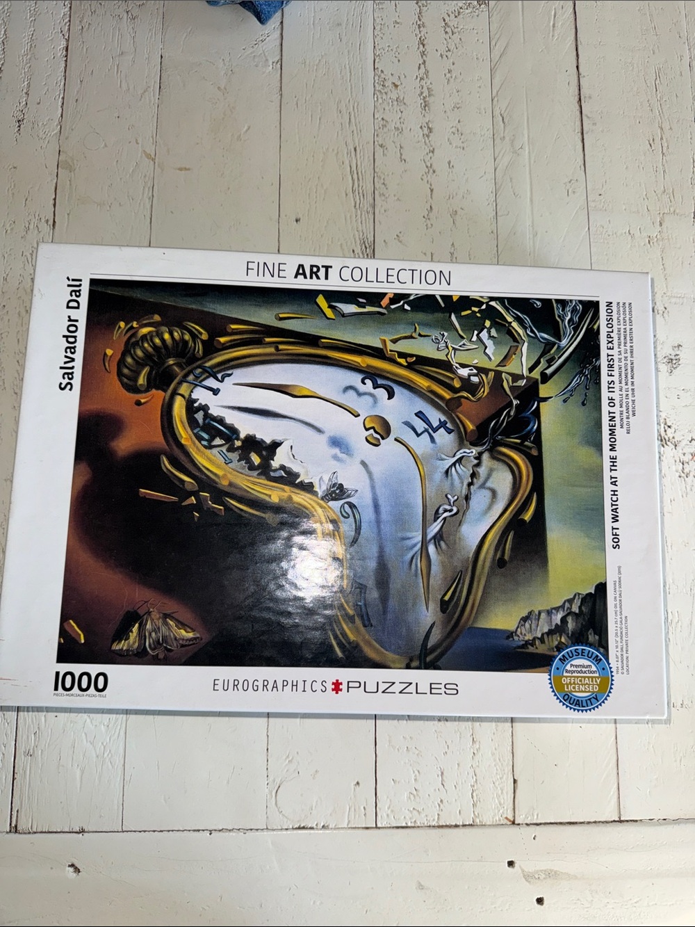 Salvador Dalí Melting Clock Puzzle Wall Art - White Frame 1000 pc new